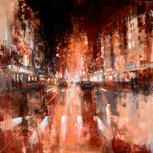 Nocturno by Paolo Fedeli - Original Painting on Stretched Canvas
